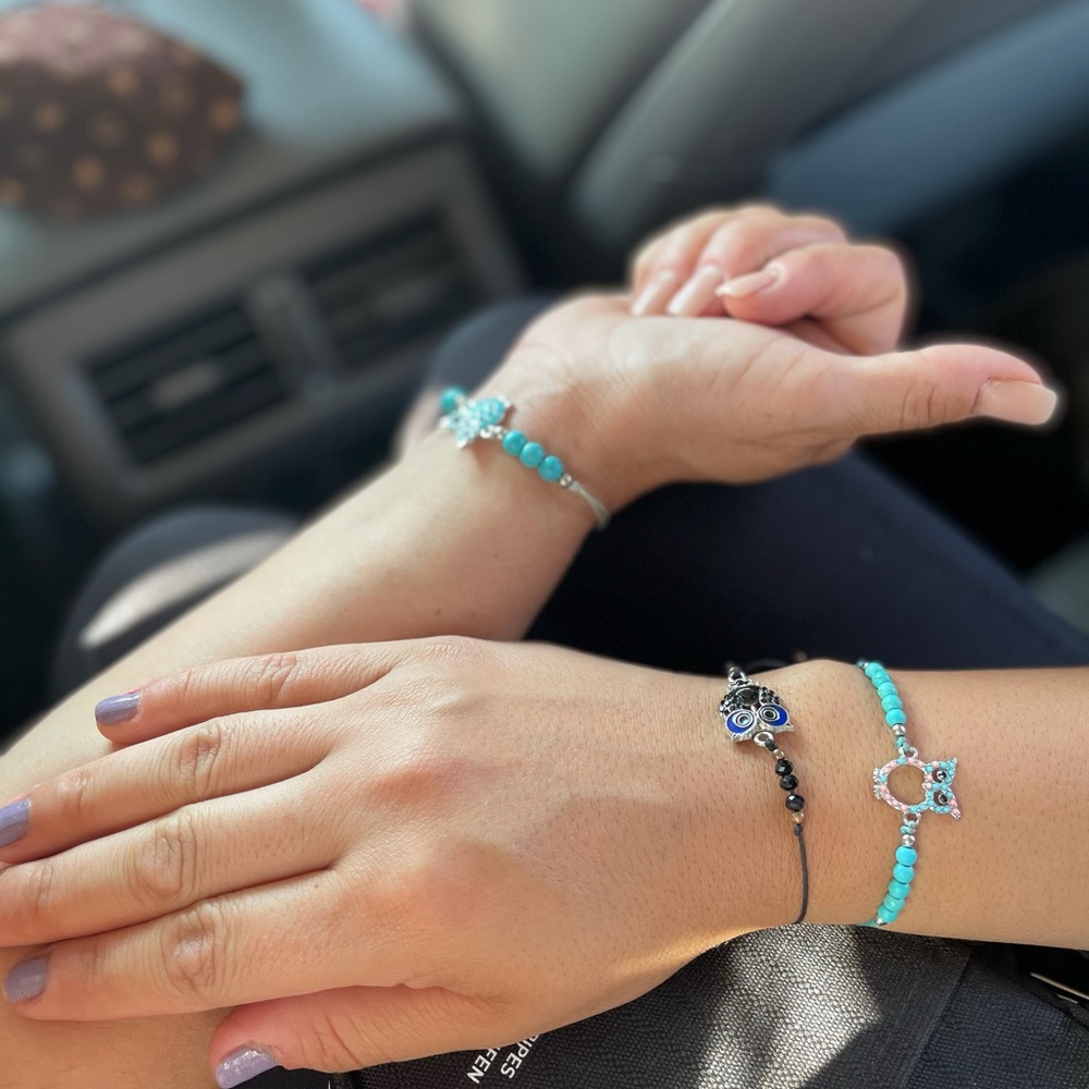 Beautifully handmade turquoise or black bracelets